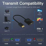 Conversor Vention 42161 HDMI Macho - VGA Hembra - Jack 3.5 Hembra/ 15cm/ Negro - PixelPlaza