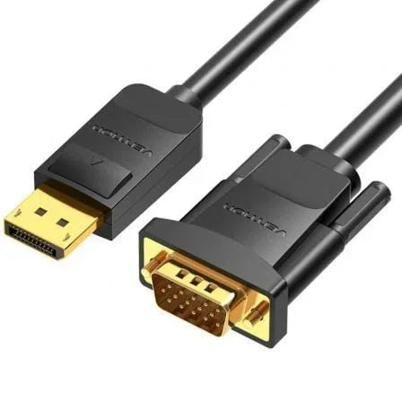 Cable Conversor Vention HBLBJ/ VGA Macho - DisplayPort Macho/ 5m/ Negro - PixelPlaza