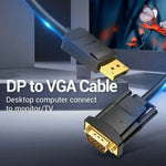Cable Conversor Vention HBLBJ/ VGA Macho - DisplayPort Macho/ 5m/ Negro - PixelPlaza