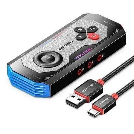 Tarjeta de Sonido Gaming con Amplificador Vention CVAB0/ USB Tipo-C Macho - 3xJack 3.5 Hembra - PixelPlaza