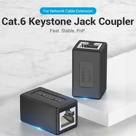 Adaptador Conector RJ45 Vention IPVB0/ Cat.6 FTP/ RJ45 Hembra - RJ45 Hembra/ Negro - PixelPlaza