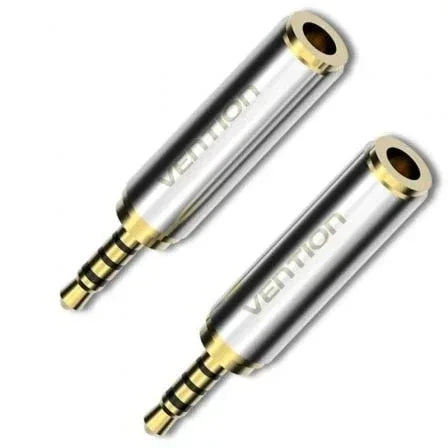 Adaptador Jack Vention VAB-S02/ Jack 2.5 Macho - Jack 3.5 Hembra/ Plata - PixelPlaza