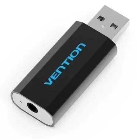 Tarjeta de Sonido Vention VAB-S15-B/ USB Macho - Jack 3.5 Hembra - PixelPlaza