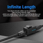 Adaptador Conector RJ45 VDD-B07-B Cat5e UTP/ RJ45 Hembra - RJ45 Hembra/ Negro - PixelPlaza