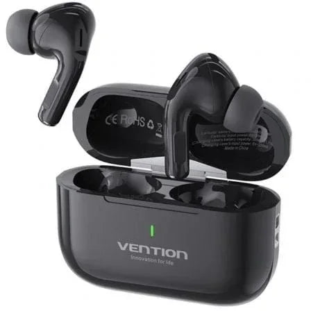 Auriculares Bluetooth Vention Echo Lite E11 con estuche de carga/ Autonomía 6h/ Negros - PixelPlaza