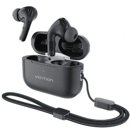 Auriculares Bluetooth Vention Echo Lite E11 Plus con estuche de carga/ Autonomía 30h/ Negros - PixelPlaza