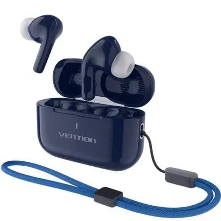 Auriculares Bluetooth Vention Echo Lite E11 Plus con estuche de carga/ Autonomía 30h/ Azules - PixelPlaza