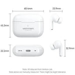 Auriculares Bluetooth Vention Echo Lite E11 con estuche de carga/ Autonomía 6h/ Blancos - PixelPlaza