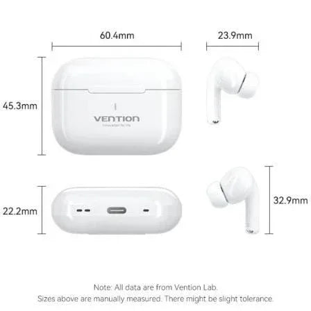 Auriculares Bluetooth Vention Echo Lite E11 con estuche de carga/ Autonomía 6h/ Blancos - PixelPlaza