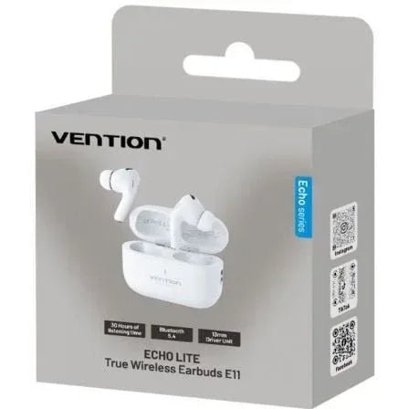 Auriculares Bluetooth Vention Echo Lite E11 con estuche de carga/ Autonomía 6h/ Blancos - PixelPlaza