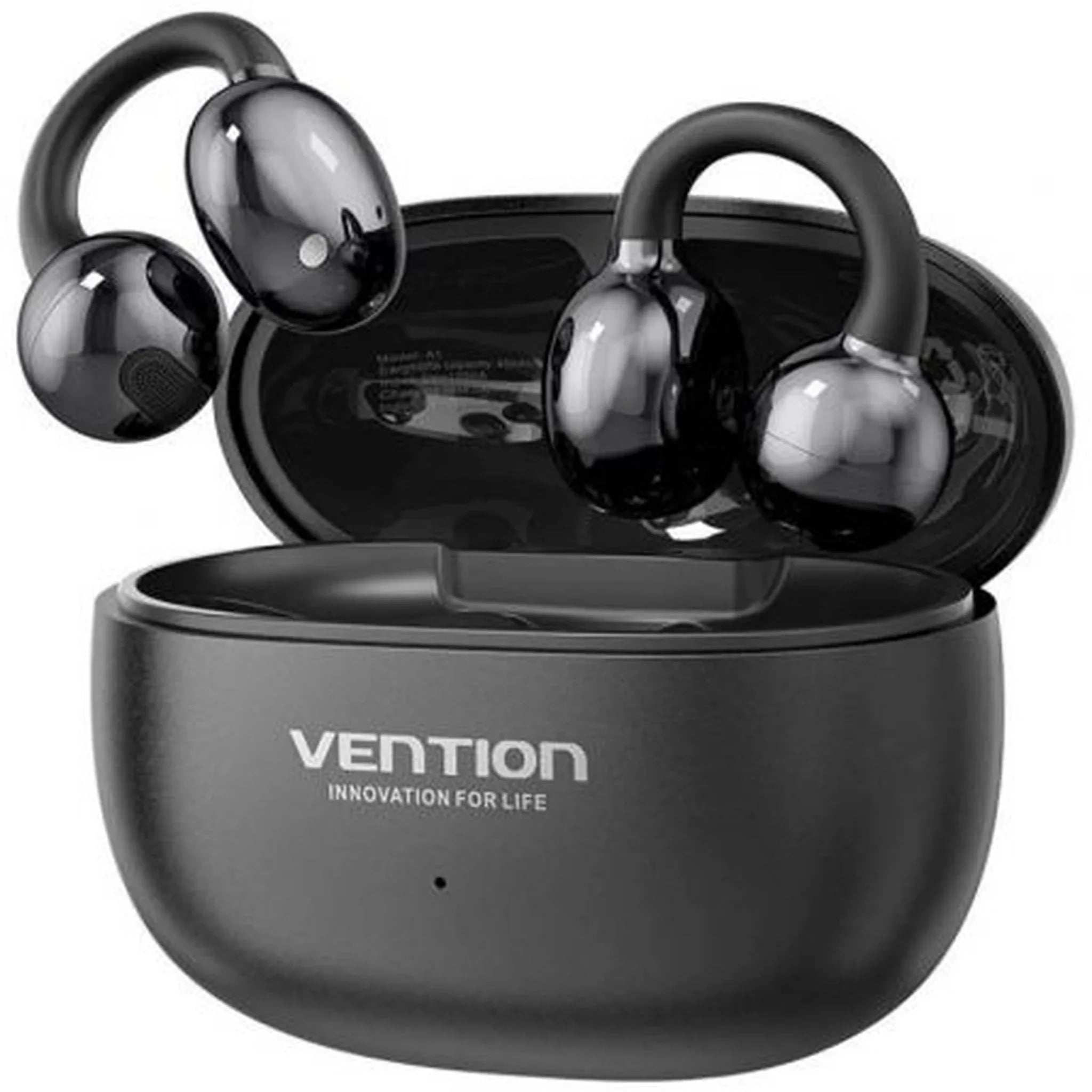 Auriculares Bluetooth Vention Echo Clip A11 Pro con estuche de carga/ Autonomía 6h/ Negro - PixelPlaza