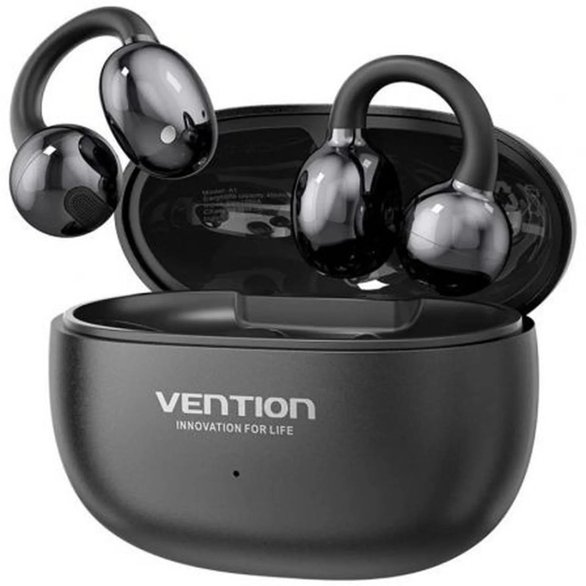 Auriculares Bluetooth Vention Echo Clip A11 Pro con estuche de carga/ Autonomía 6h/ Negro - PixelPlaza