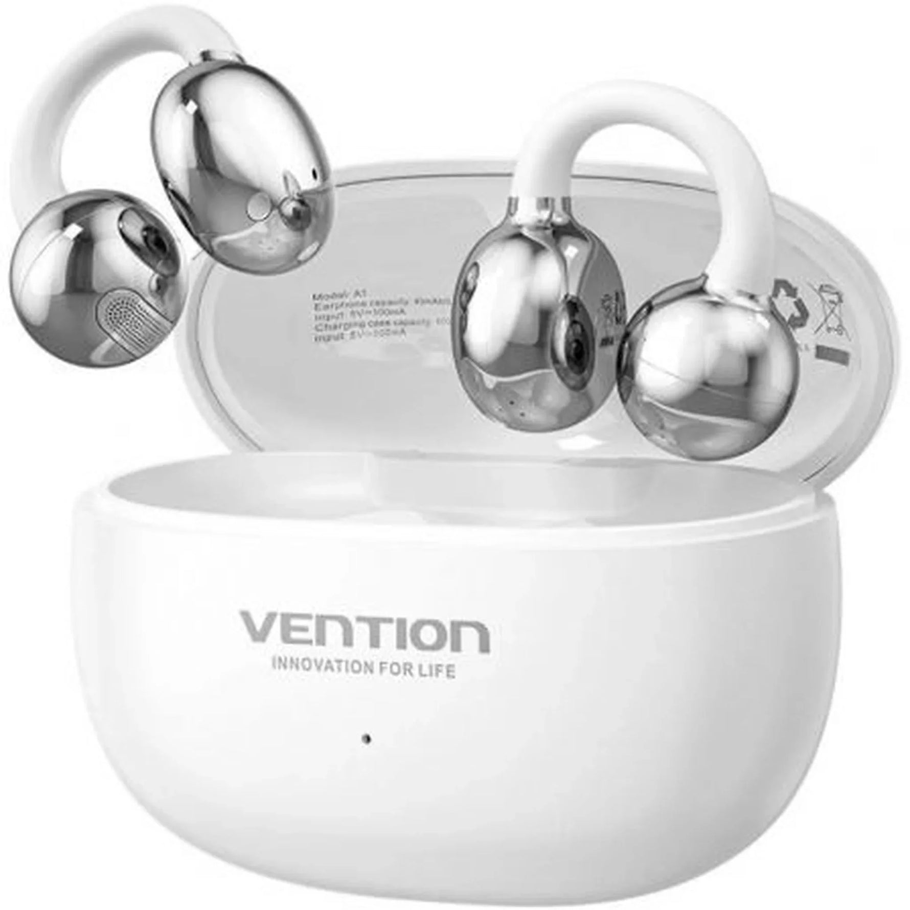 Auriculares Bluetooth Vention Echo Clip A11 Pro con estuche de carga/ Autonomía 6h/ Blancos - PixelPlaza
