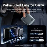 Powerbank 10000mAh Vention FHFN0/ 35W/ Gris/ Incluye Cable USB TIpo-C y Lightning - PixelPlaza