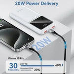 Powerbank 10000mAh Vention FHKB0/ 22.5W/ Negra - PixelPlaza