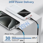 Powerbank 10000mAh Vention FHKW0/ 22.5W/ Blanca - PixelPlaza