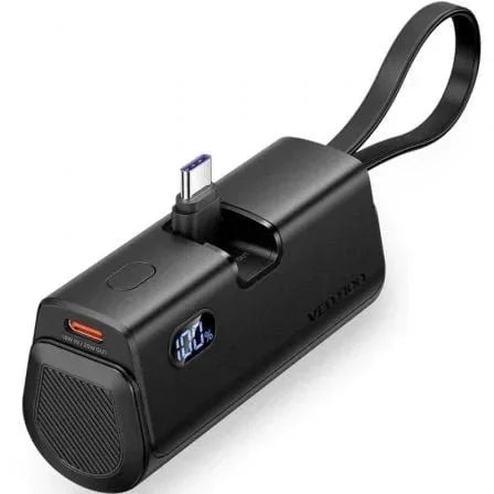Powerbank 4800mAh Vention FHQB0/ 22.5W/ Negra/ Incluye Cable USB Tipo-C y Lightning - PixelPlaza