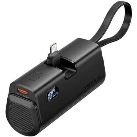 Powerbank 4800mAh Vention FHRB0/ 22.5W/ Negra/ Incluye Cable USB Tipo-C y Lightning - PixelPlaza