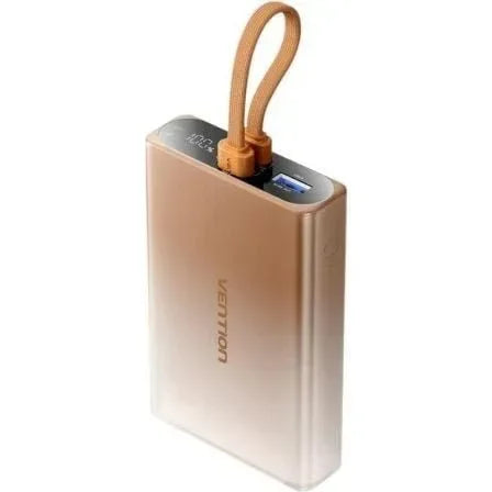 Powerbank 10000mAh Vention FHZJ0/ 22.5W/ Oro/ Incluye Cable USB Tipo-C y Lightning - PixelPlaza