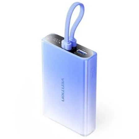 Powerbank 10000mAh Vention FHZL0/ 22.5W/ Azul/ Incluye Cable USB Tipo-C y Lightning - PixelPlaza