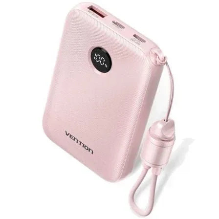 Powerbank 10000mAh Vention FKAP0-C/ 22.5W/ Rosa/ Incluye Cable USB Tipo-C - PixelPlaza