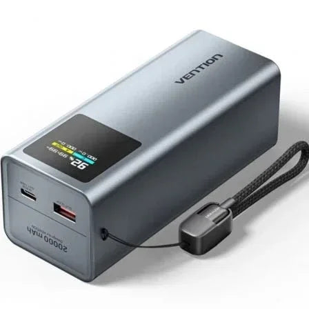 Powerbank 20000mAh Vention FKCH0/ 100W/ Gris/ Incluye Cable USB Tipo-C - PixelPlaza