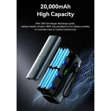Powerbank 20000mAh Vention FKFH0/ 165W/ Gris/ Incluye Cable USB Tipo-C - PixelPlaza