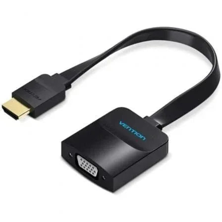 Conversor Vention 74346/ HDMI Macho/ VGA Hembra - Jack 3.5 Hembra/ 20cm/ Negro - PixelPlaza