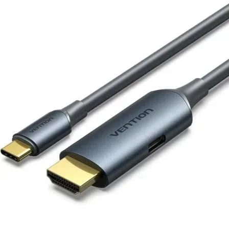 Cable Conversor HDMI 2.0 4K Vention ABLHG/ USB Tipo-C Macho - HDMI Macho/ USB Tipo-C PD 1.5m/ Gris - PixelPlaza