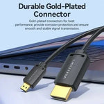 Cable HDMI 4K Vention AGHBF/ HDMI Macho - Mini HDMI Macho/ 1m/ Negro - PixelPlaza