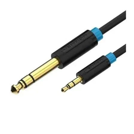 Cable Estéreo Vention BABBF/ Jack 6.5 Macho - Jack 3.5 Macho/ 1m/ Negro - PixelPlaza