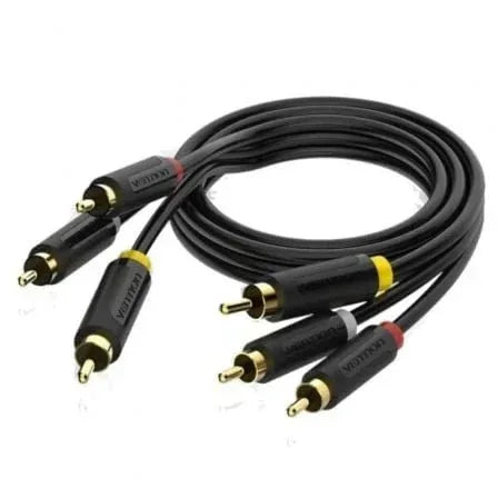 Cable Estéreo Vention BCABH/ 3x RCA Macho - 3x RCA Macho/ 2m/ Negro - PixelPlaza