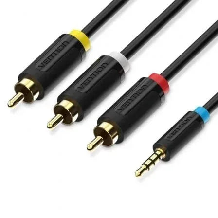Cable Estéreo Vention BCBBG/ Jack 3.5 Macho - 3x RCA Macho/ 1.5m/ Negro - PixelPlaza
