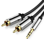 Cable Estéreo Vention BCFBG/ Jack 3.5 Macho - 2x RCA Macho/ 1.5m/ Negro - PixelPlaza