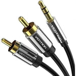Cable Estéreo Vention BCFBI/ Jack 3.5 Macho - 2x RCA Macho/ 3m/ Negro - PixelPlaza