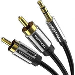Cable Estéreo Vention BCFBJ/ Jack 3.5 Macho - 2x RCA Macho/ 5m/ Negro - PixelPlaza