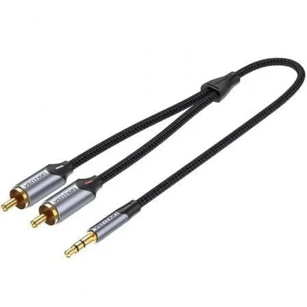 Cable Audio Vention BCNBG/ 2x RCA Macho - Jack 3.5 Macho/ 1.5m/ Gris - PixelPlaza