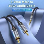 Cable Audio Vention BCNBG/ 2x RCA Macho - Jack 3.5 Macho/ 1.5m/ Gris - PixelPlaza