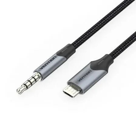 Cable Audio Vention BDGBG/ MicroUSB Macho - Jack 3.5 Macho/ 1.5m/ Negro - PixelPlaza