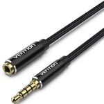 Cable Estéreo Vention BHCBJ/ Jack 3.5 Macho - Jack 3.5 Hembra/ 5m/ Negro - PixelPlaza