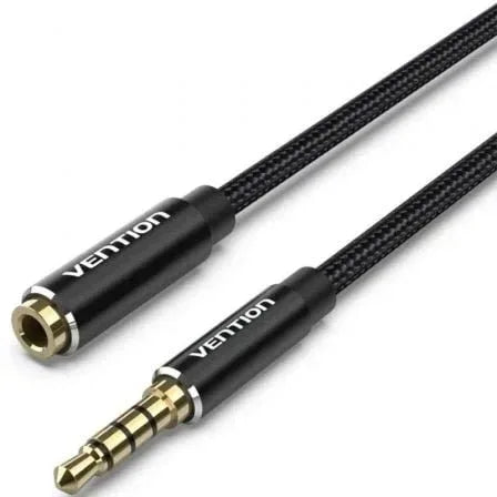 Cable Estéreo Vention BHCBJ/ Jack 3.5 Macho - Jack 3.5 Hembra/ 5m/ Negro - PixelPlaza