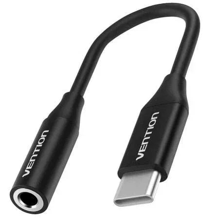 Conversor Vention BIHBA/ Jack 3.5 Hembra - USB Tipo-C Macho/ 10cm/ Negro - PixelPlaza