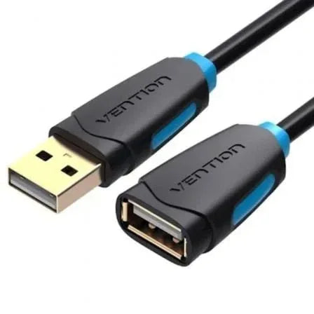 Cable Alargador USB 2.0 Vention CBCBI/ USB Macho - USB Hembra/ 3m/ Negro - PixelPlaza
