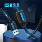 Cable Alargador USB 3.0 Vention CBHBD/ USB Macho - USB Hembra/ 5Gbps/ 50cm/ Negro - PixelPlaza