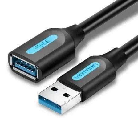 Cable Alargador USB 3.0 Vention CBHBH/ USB Macho - USB Hembra/ 5Gbps/ 2m/ Negro - PixelPlaza