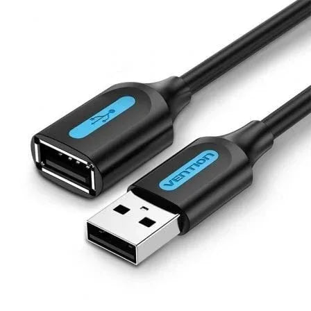 Cable Alargador USB 2.0 Vention CBIBD/ USB Macho - USB Hembra/ 50cm/ Negro - PixelPlaza