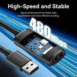 Cable Alargador USB 2.0 Vention CBKBL/ USB Macho - USB Hembra/ 480Mbps/ 10m/ Negro - PixelPlaza