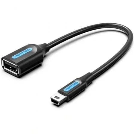 Cable USB 2.0 Vention CCUBB/ USB Mini-B Macho - USB Hembra/ 480Mbps/ 15cm/ Negro - PixelPlaza