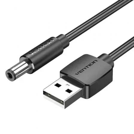 Cable Alimentaci¾n Vention CEYBF/ USB-A Macho - DC 5.5mm Macho/ 1m/ Negro - PixelPlaza