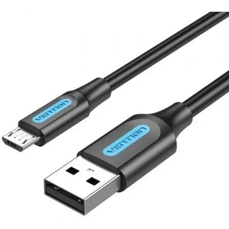 Cable USB 2.0 Vention COLBG/ USB Macho - MicroUSB Macho/ Hasta 60W/ 480Mbps/ 1.5m/ Negro - PixelPlaza